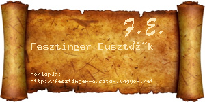 Fesztinger Euszták névjegykártya